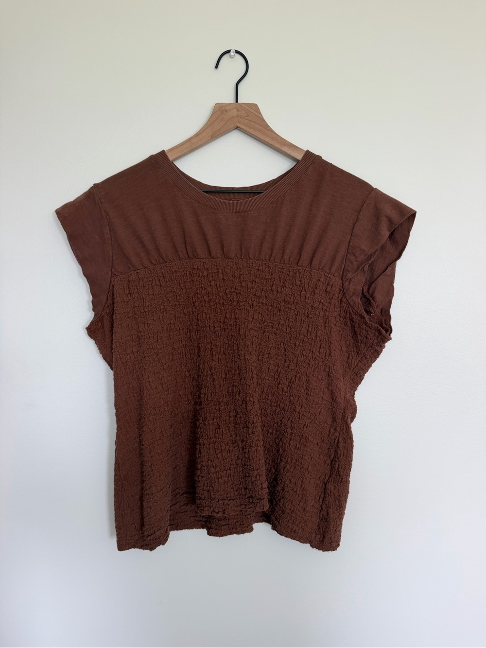 Maeve Brown Textured Short Sleeve Tee